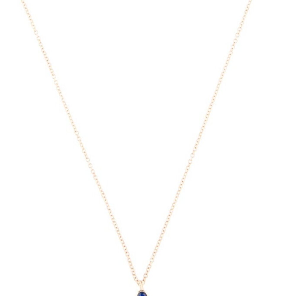 EF COLLECTION 14K YELLOW GOLD  SAPPHIRE PENDANT NECKLACE - Picture 4 of 9